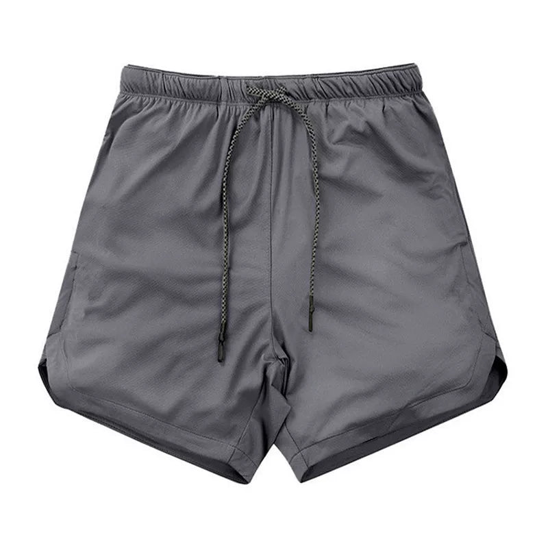 Solid color new sports pants men's mid length pants five quarter length pants fitness pants quick drying breathable elastic muscle shorts trendy plus size