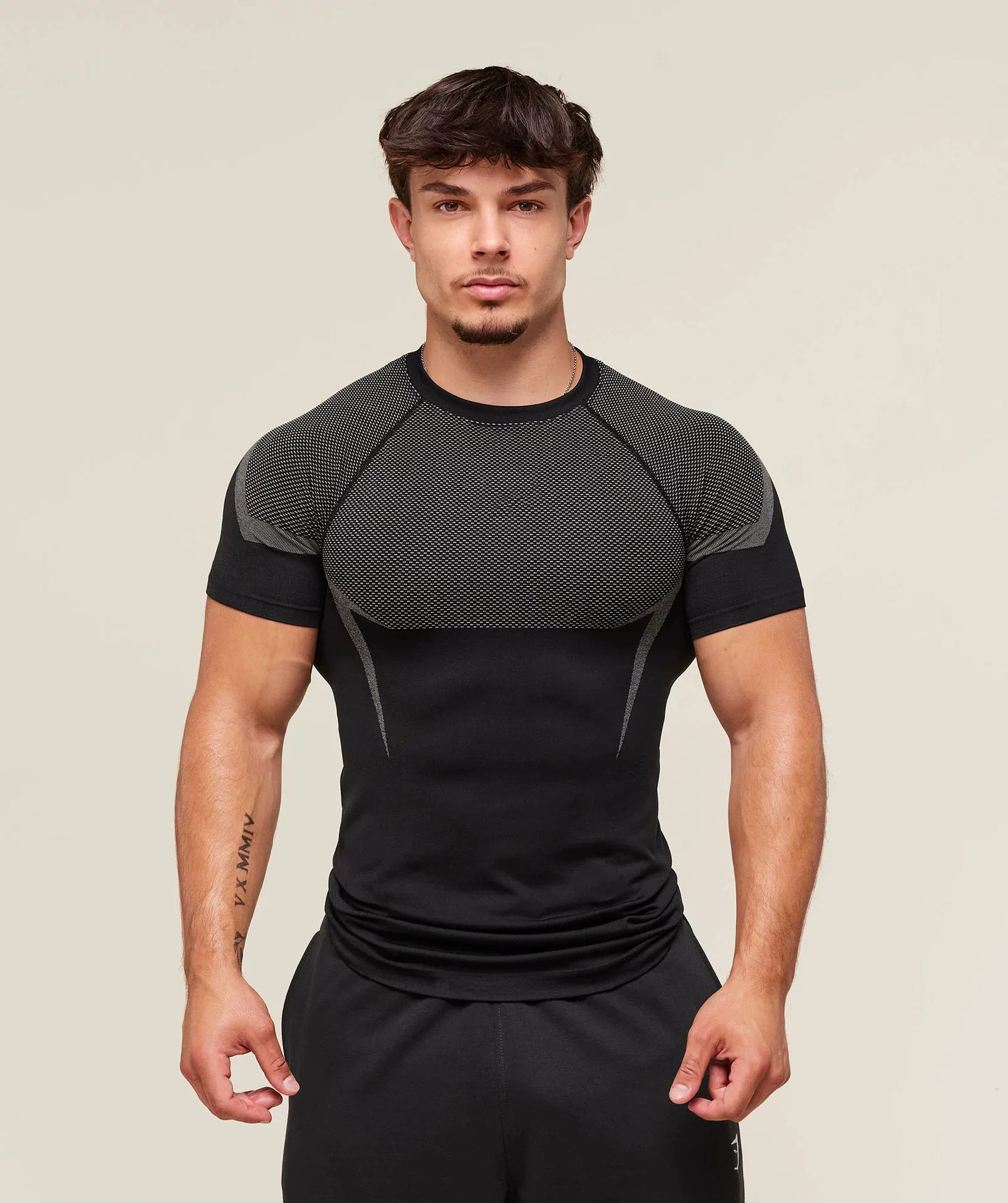 Sports Short sleeved Men's T-shirt Fitness Quick drying Breathable American Trendy Brand Muscle Brushing Iron Cuffs Round Neck Insert Shoulder Sleeve