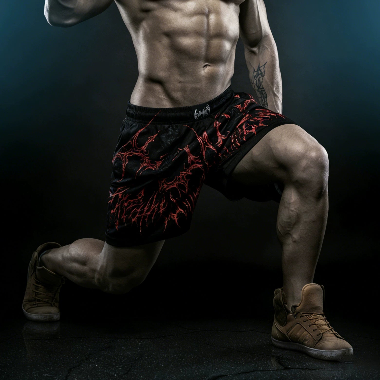 Sports shorts for men, quarter and five inch shorts, quick drying, breathable, elastic, running, exercise, squat, fitness, muscle building, American fashion brand