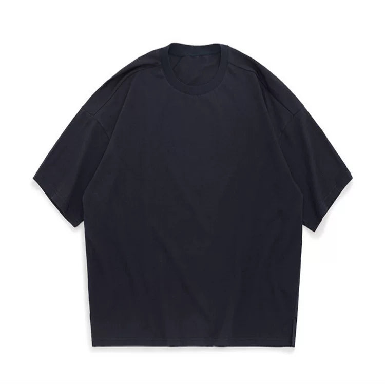 Sports short sleeved men's T-shirt loose fit fitness international solid color Korean version European and American style muscle rolling iron dog American trend plus size