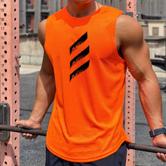 Sports vest breathable men's sleeveless mesh camisole fitness muscle rolling iron dog training basketball running stretch quick drying