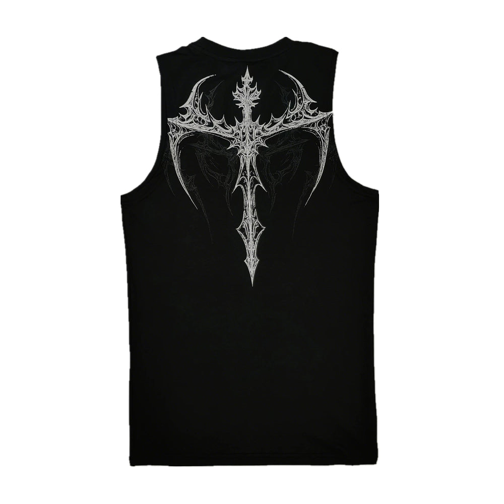 Sports shoulder men's sleeveless quick drying elastic breathable vest, fitness muscle massage, iron dog, American fashion brand training, tight fitting