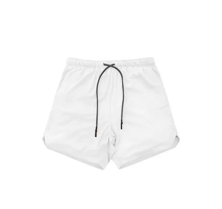 Solid color new sports pants men's mid length pants five quarter length pants fitness pants quick drying breathable elastic muscle shorts trendy plus size